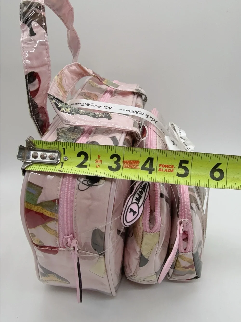 Nick & Nora vintage Pink Shoe-Print Cosmetic/trabel Bag Trio NWT